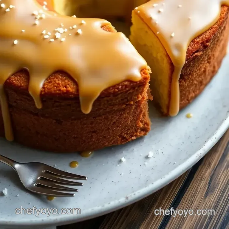 Decadent Salted Caramel Kentucky Butter Cake presentation