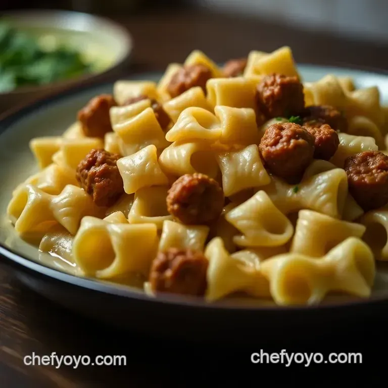 Deliciously Creamy Sausage Bow Tie Pasta presentation