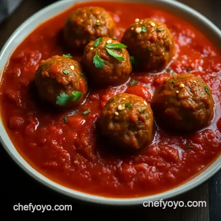 Deliciously Spiced Abondigas (Meatballs in Tomato Sauce) presentation
