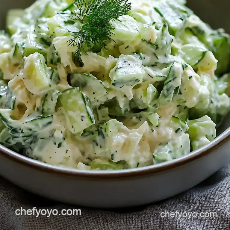 Dill-Icious Creamy Cucumber Salad presentation