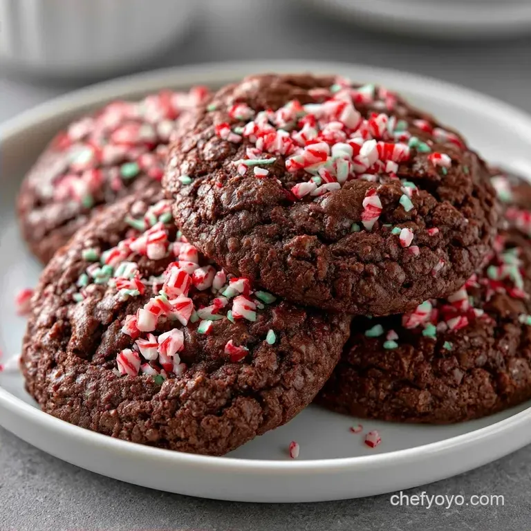 Fudgy Double Chocolate Peppermint Cookies