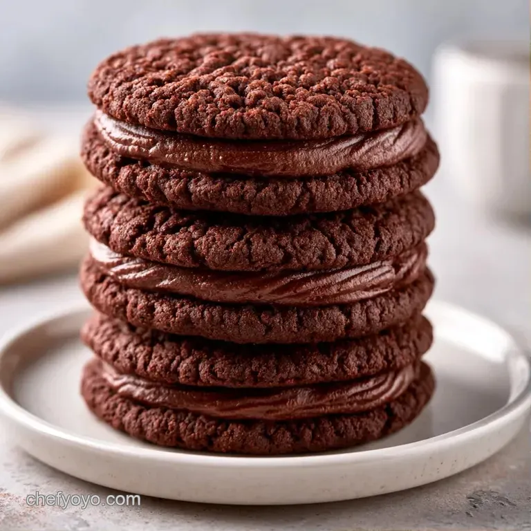 A stack of delicate dark chocolate wafers arranged on a slate platter with a few fresh raspberries on the side.