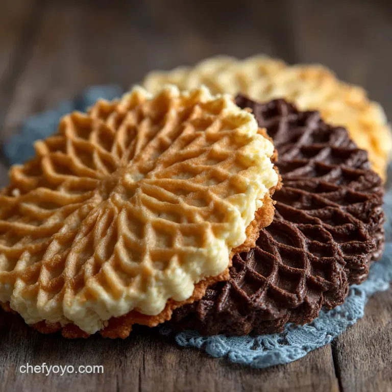 Vanilla and Chocolate Pizzelles the Crisp Italian Cookie Recipe presentation