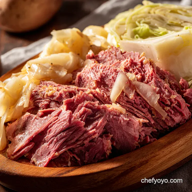 Easiest Ever Crockpot Corned Beef & Cabbage presentation