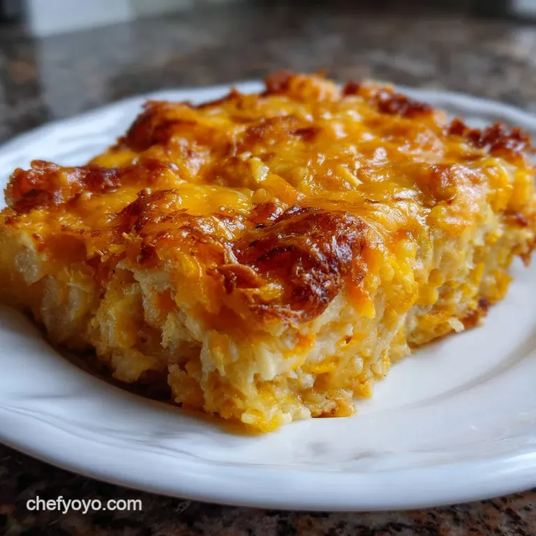 Cheesy Hashbrown Casserole: Easy Comfort Food presentation