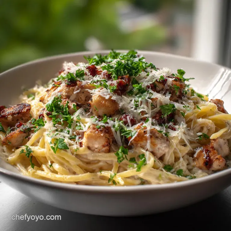 Easy chicken with carbonara: 30-Minute Creamy Masterpiece