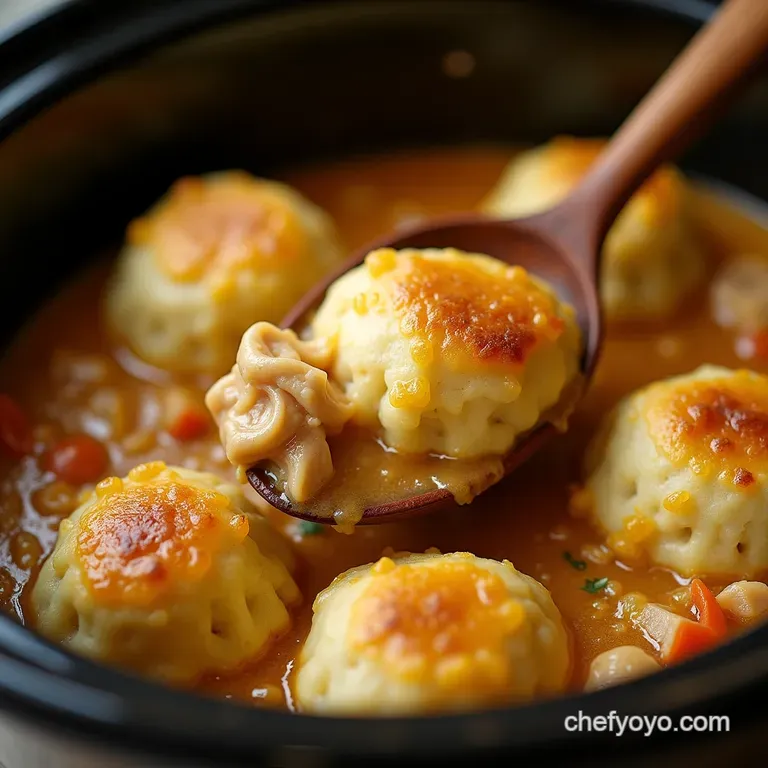 The Ultimate Slowcooker Comfort Grandmas Crockpot Chicken and Dumplings presentation