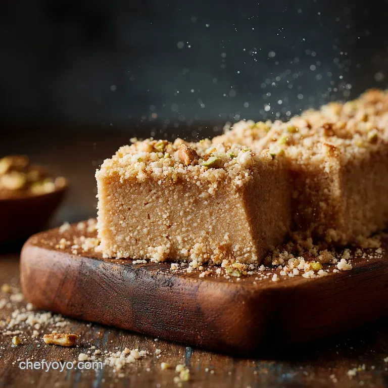 The Ultimate Tahini Halva: Crumbly Sweet Sesame Fudge presentation