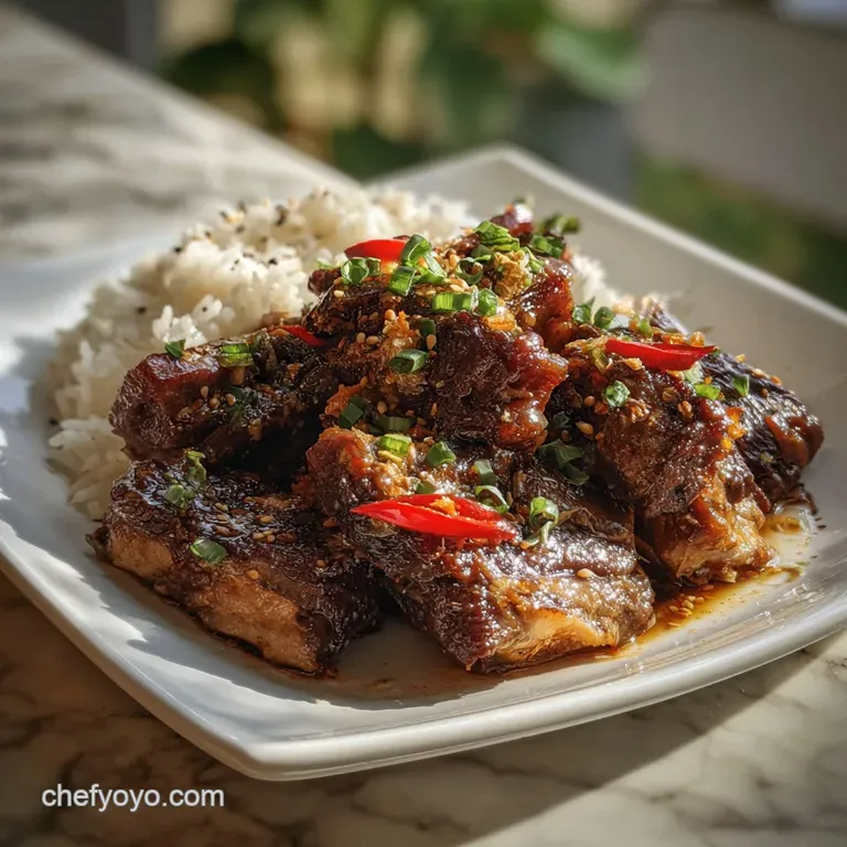The Best Korean Short Ribs: Umami Sear presentation