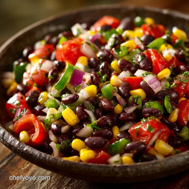 Southwestern Black Bean Salad: Vibrant Quick and No-Cook presentation