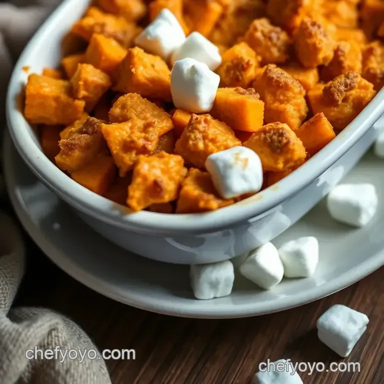 Easy Sweet Potato Casserole with Marshmallow Topping presentation