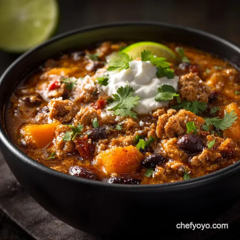 Turkey Pumpkin Chili: the Ultimate Smoked Autumn Comfort Dish presentation