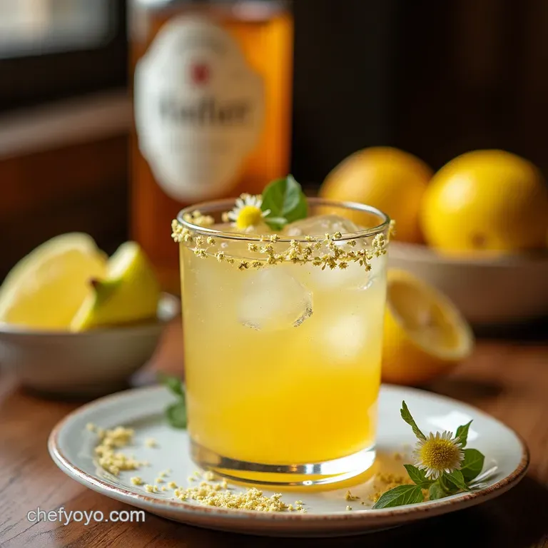 Elderflower Cucumber Gin Fizz a Garden Party in a Glass presentation
