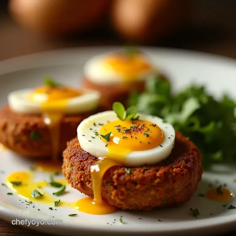 Elevated Scotch Eggs with Mustard Mayo presentation