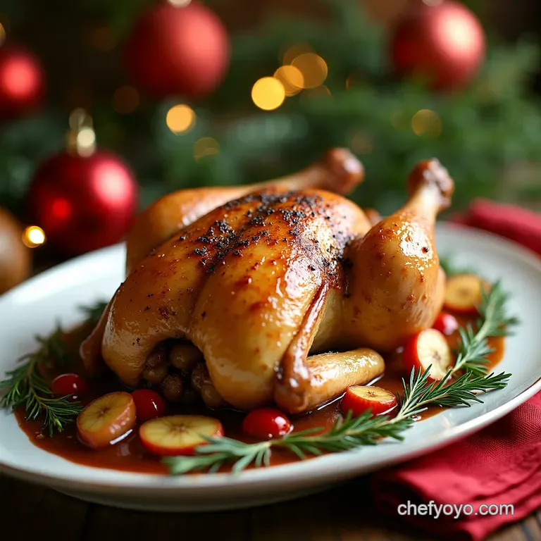 Festive Herbroasted Chicken with Root Vegetables presentation