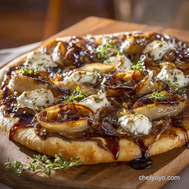 Fig Caramelized Onion and Goat Cheese Pizza: the Ultimate Sweet Savoury Bake presentation