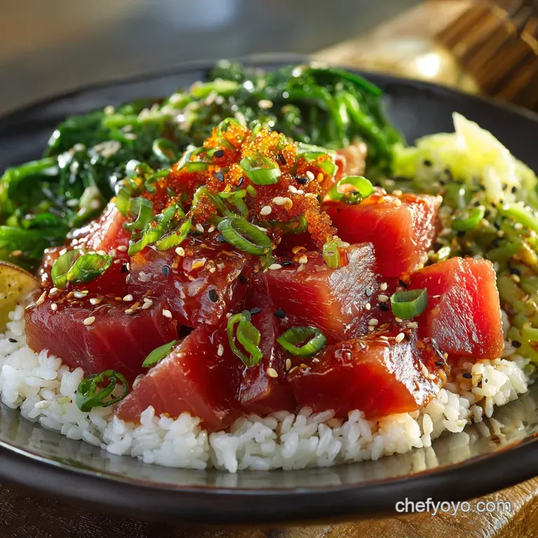 Spicy Poke Bowls: Firecracker Ahi Tuna Recipe presentation