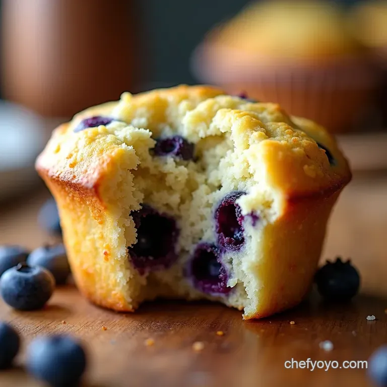 Fluffy Blueberry Cottage Cheese Breakfast Muffins presentation