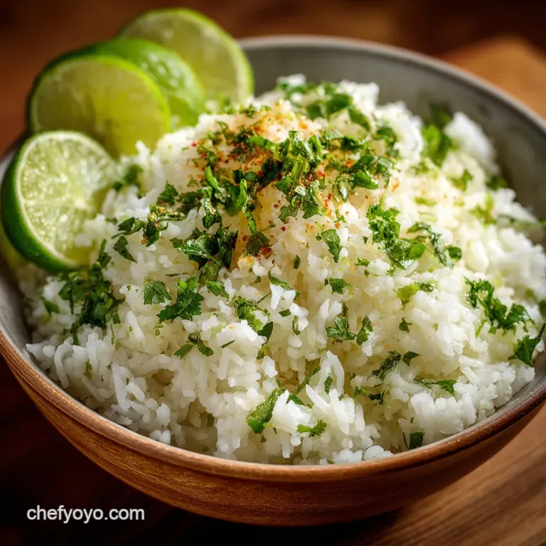 Fluffy Zesty Restaurantstyle Cilantro Lime Rice presentation