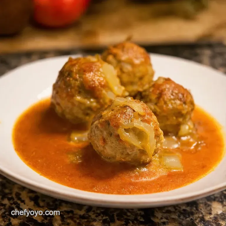 French Onion Soup Meatballs presentation