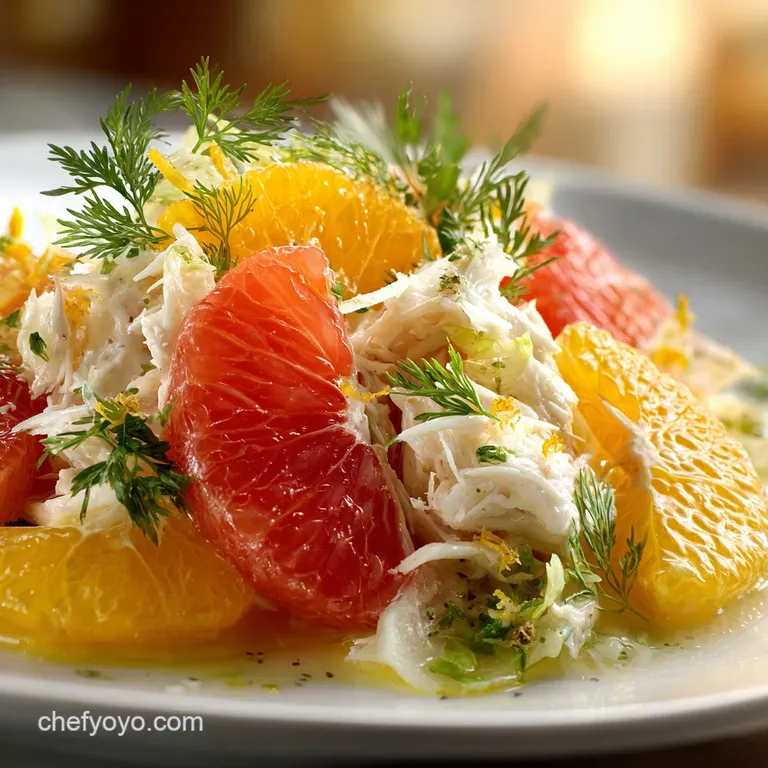 Fresh Citrus Crab Salad with Zesty Pink Grapefruit and Fresh Dill presentation