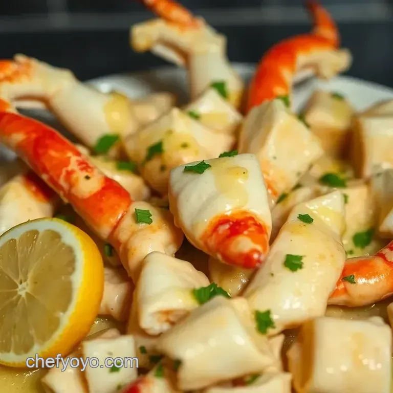 Fresh King Crab Claws with Garlic Lemon Butter