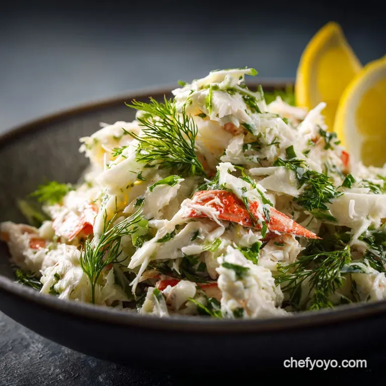 Crab Salad Recipe: the Fresh Lemon Herb Coastal Classic presentation
