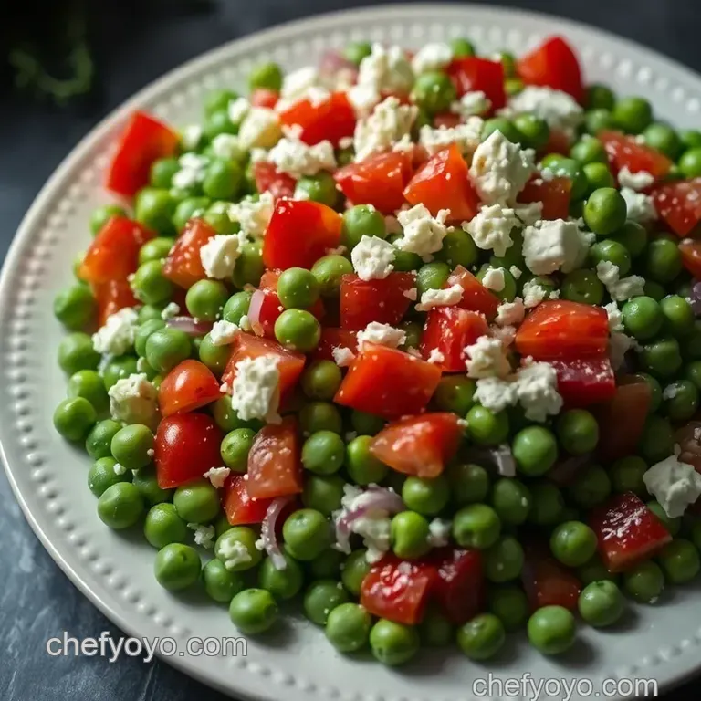 Fresh Spring Pea Salad with Mint and Feta presentation