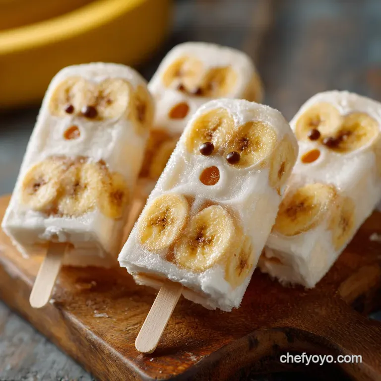 Frozen Halloween Banana Popsicles: Easy Ghoul Mummy Treats presentation