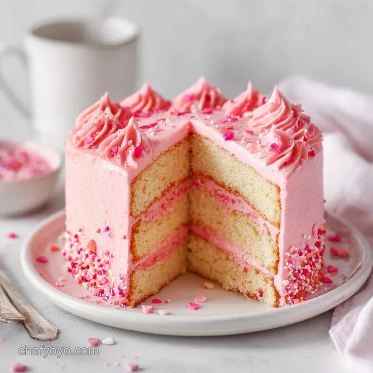 Delicious Galentines Cake Recipe with Pink Frosting