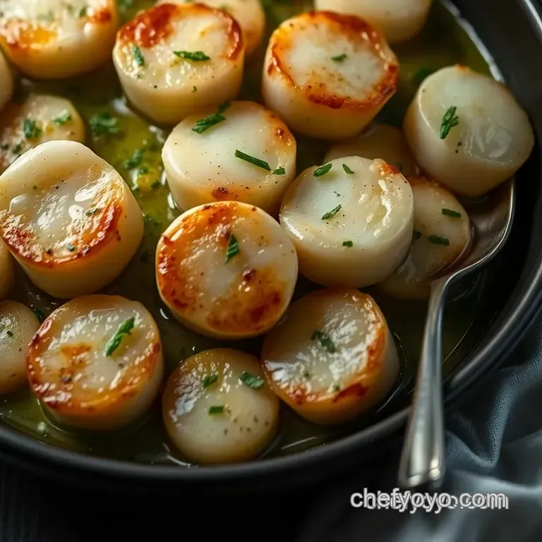 Garlic Herb Baked Scallops with Parmesan Crust presentation
