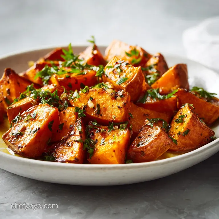 Sweet Potato Recipe with Roasted Garlic and Herbs