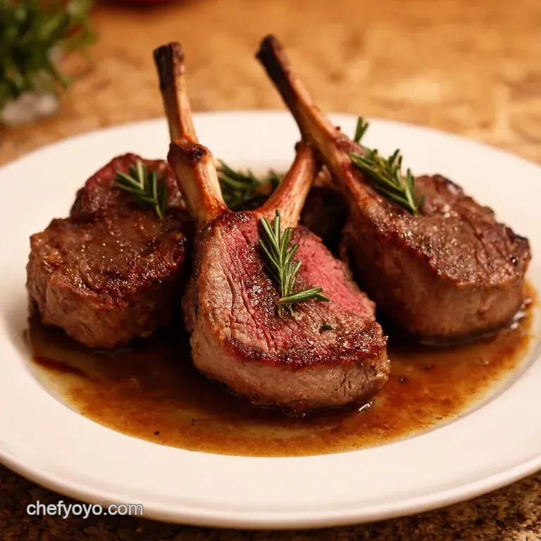 Garlic Rosemary Lamb Chops presentation