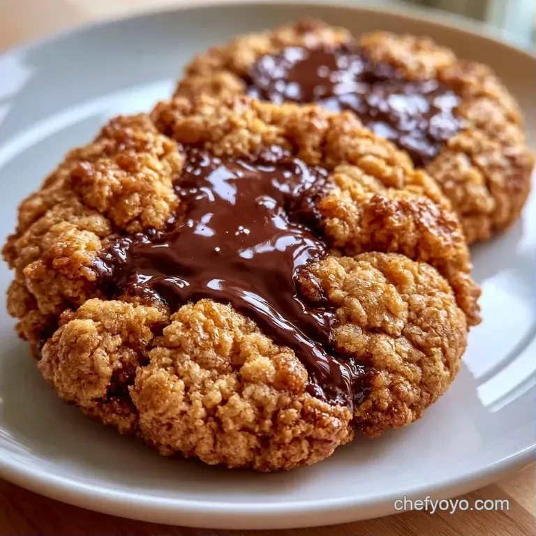 A stack of rich, cocoa-colored cookies on a white ceramic plate, garnished with a light dusting of powdered sugar.