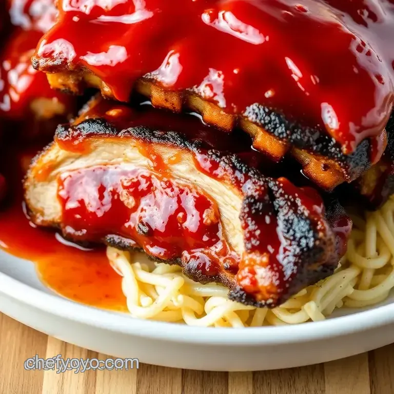 Grill Pork Ribs with Sweet Whomp Sauce presentation