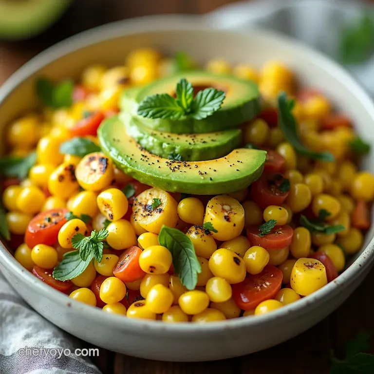 Grilled Corn Avocado Salad with LimeCilantro Dressing
