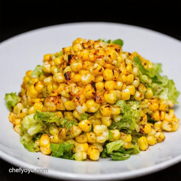 Grilled Corn Salad with Chililime Dressing presentation