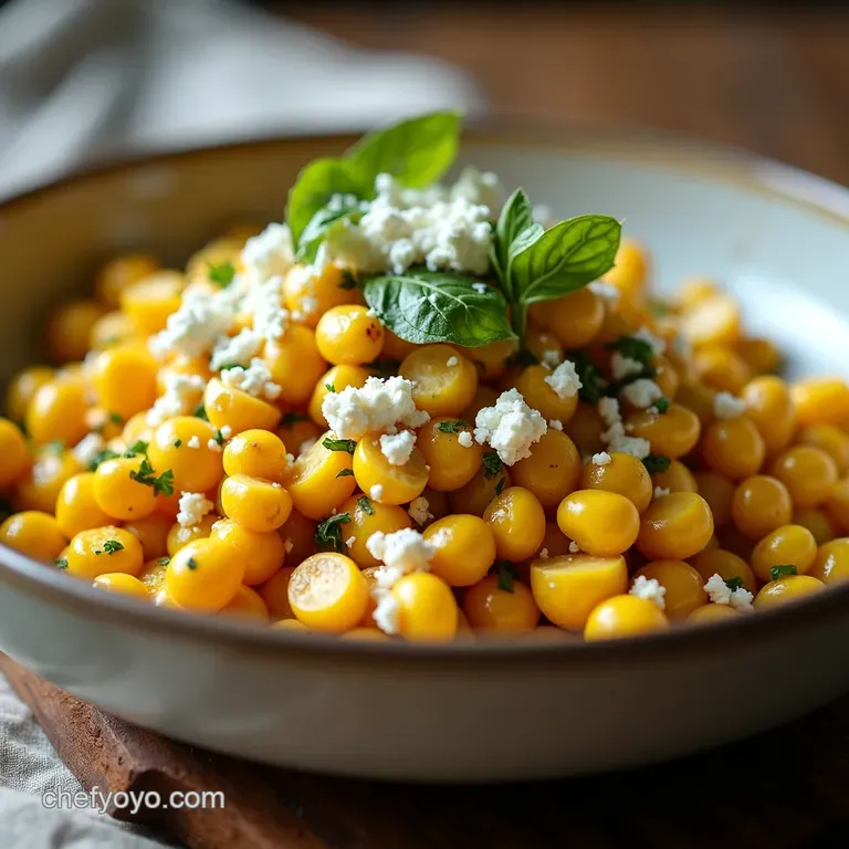 Grilled Corn Salad with Feta Zesty Herb Dressing