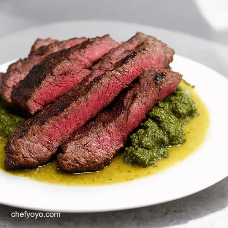 Grilled Flank Steak with Chimichurri Summer on a Plate
