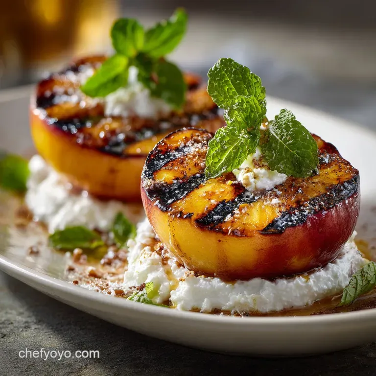 Peaches Cream Alfresco Style Grilled Peaches with CinnamonHoney Ricotta