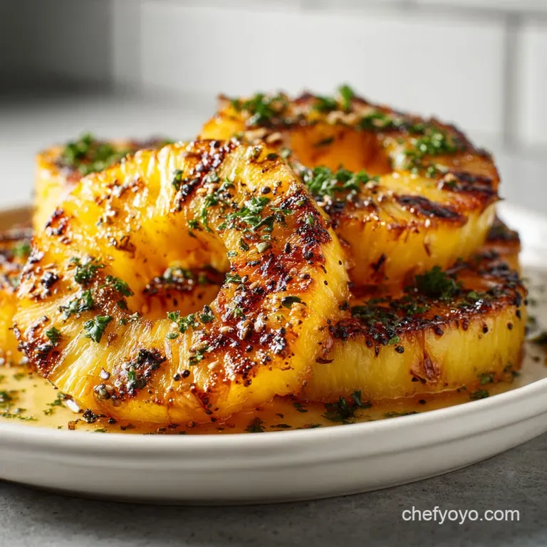 Grilled pineapple wedges served with a scoop of vanilla ice cream, topped with toasted coconut flakes. Warm meets cold in ...