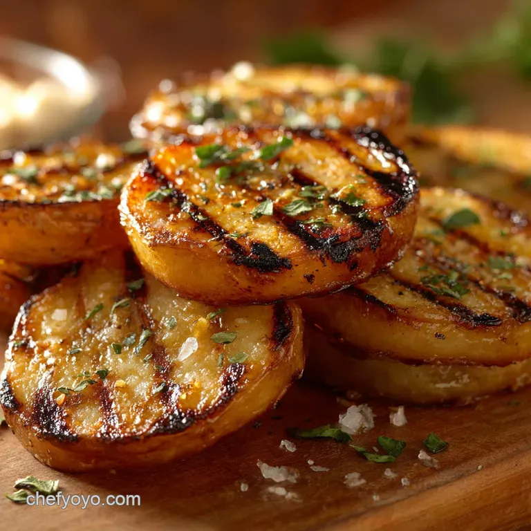 Grilled Potato Slices: Charcoal-Kissed with Garlic and Rosemary