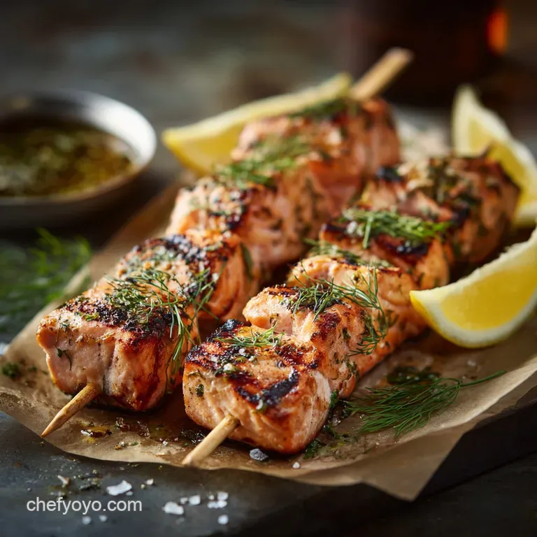 Grilled Salmon Kebabs: Sunshine Citrus Lemon-Dill Skewers for the Grill