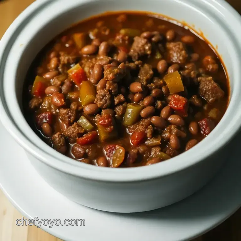 Ground Beef Crockpot Chili presentation