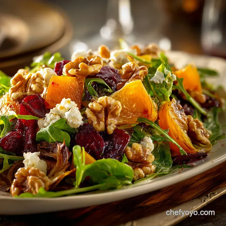 Harvest Fall Salad: Butternut Kale Apple Crunch with Maple Vinaigrette presentation