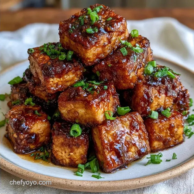 Healthy Crispy Baked Tofu with Maple Syrup