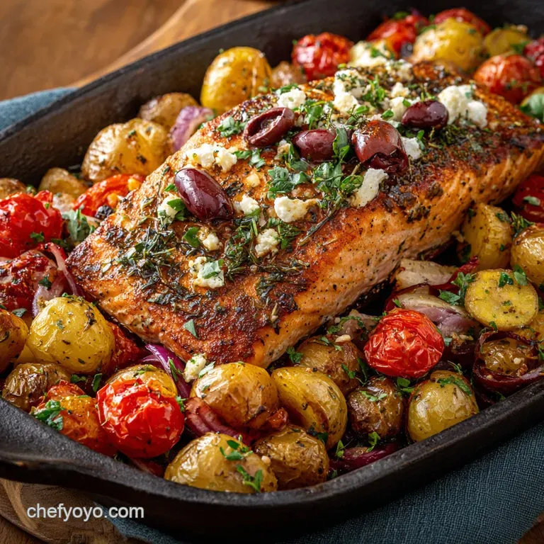 Healthy Recipes Collection The Golden Hour SheetPan Salmon with Lemon Feta Yogurt