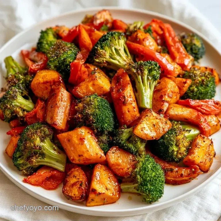 Neat slice of cheesy vegetable bake on a matte plate, garnished with bright parsley and a side of steamed greens.