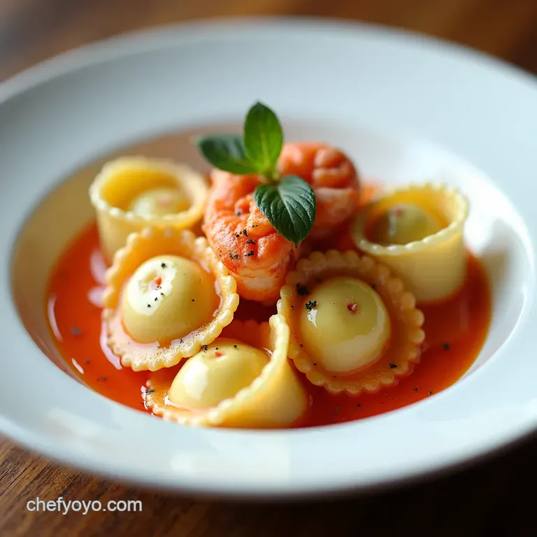 HeartShaped Lobster Ravioli with Saffron Cream Sauce