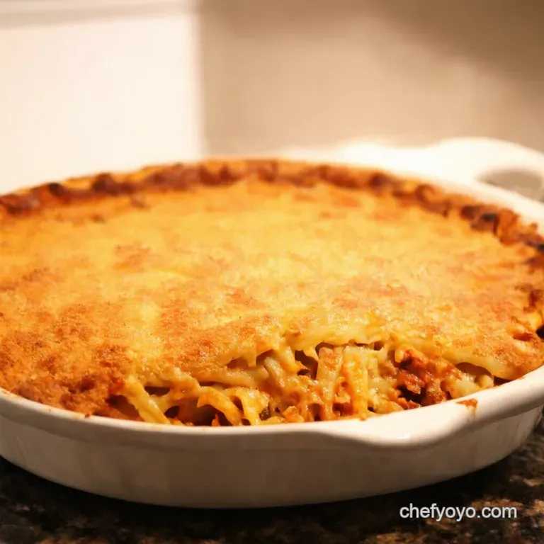 Hearty Baked Spaghetti Casserole presentation
